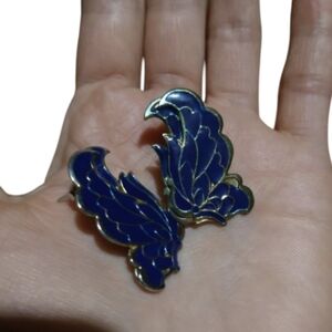 Vintage Earrings Butterflies cloisonné Nature Earrings fairy Butterflies